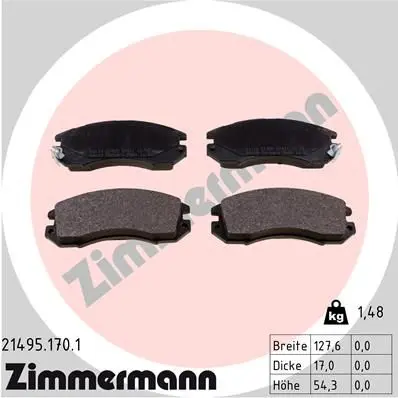 Sada brzdových destiček, kotoučová brzda ZIMMERMANN 21495.170.1