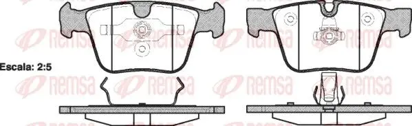 Sada brzdových destiček, kotoučová brzda REMSA 1216.00