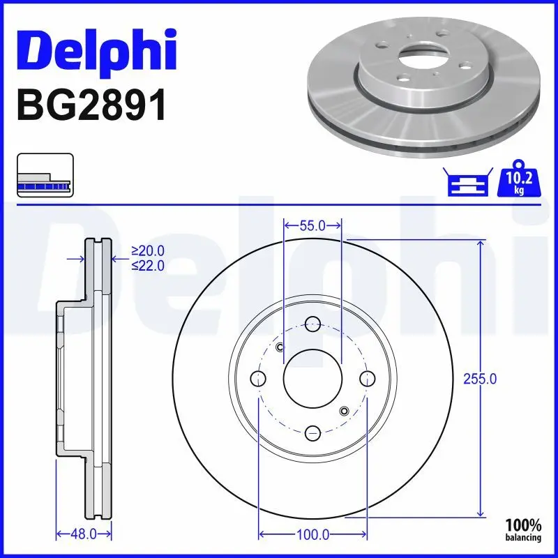 Brzdový kotouč DELPHI BG2891