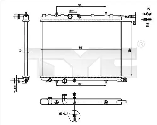 Chladič, chlazení motoru TYC 726-0016-R