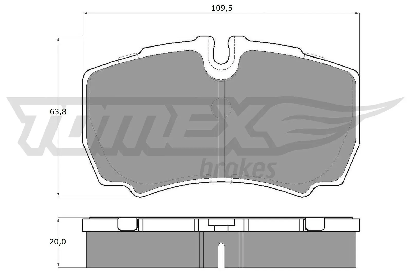 Sada brzdových destiček, kotoučová brzda TOMEX Brakes 15-11