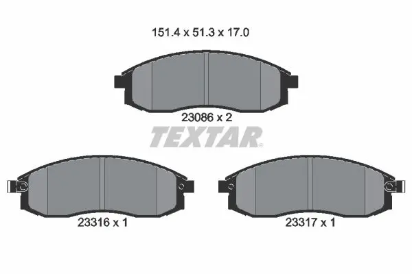 Sada brzdových destiček, kotoučová brzda TEXTAR 2308601