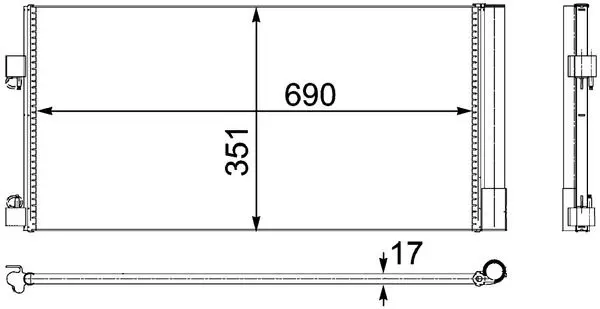 Kondenzátor, klimatizace MAHLE AC 486 000P