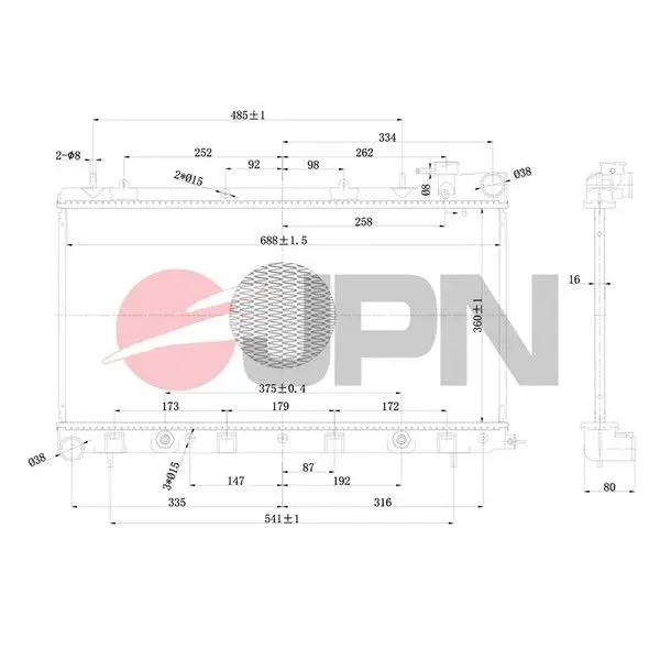 Chladič, chlazení motoru JPN 60C9050-JPN
