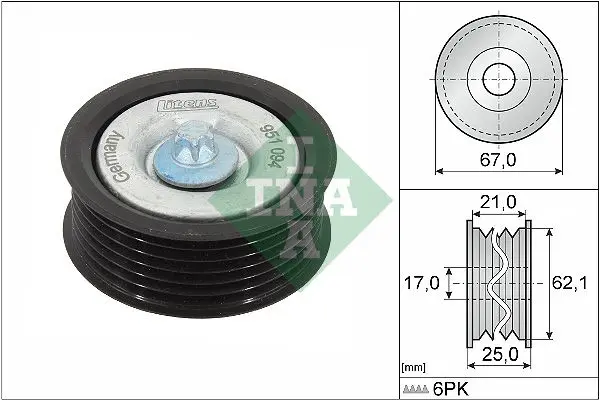 Vratná/vodicí kladka, klínový žebrový řemen Schaeffler INA 532 0629 10