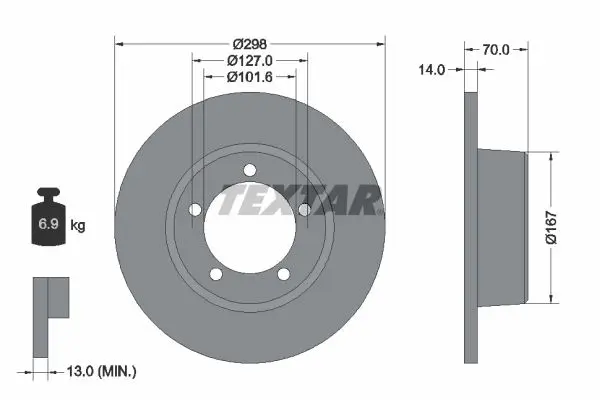 TEXTAR Brzdový kotouč 92040600