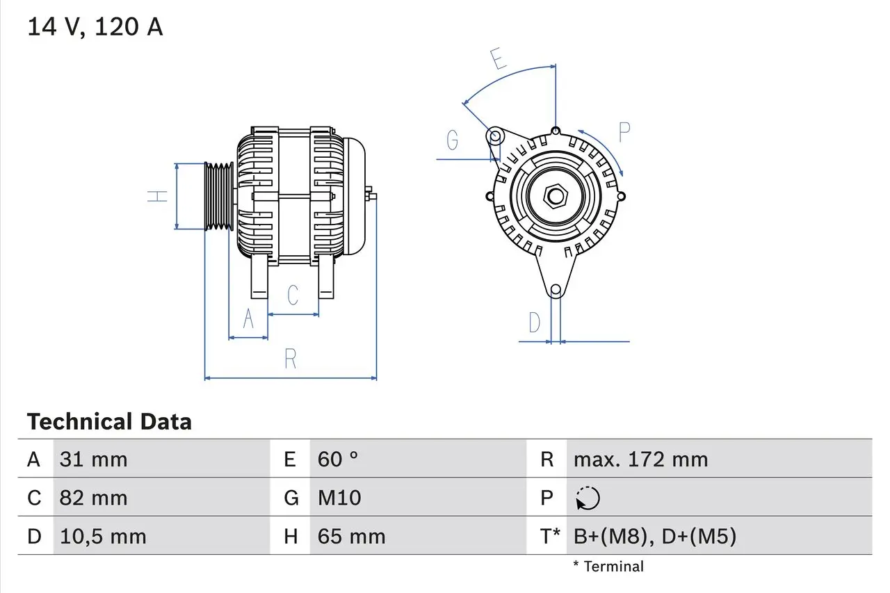 generátor BOSCH 0 986 038 180