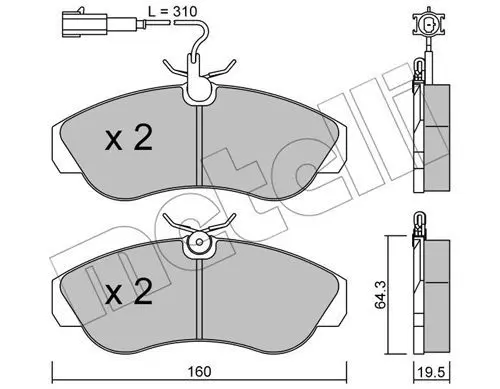 Sada brzdových destiček, kotoučová brzda METELLI 22-0155-1