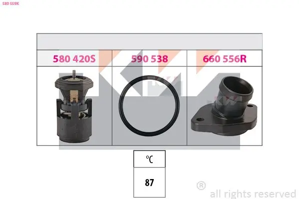 Termostat, chladivo KW 580 559K