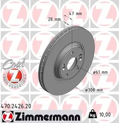 Brzdový kotouč ZIMMERMANN 470.2426.20