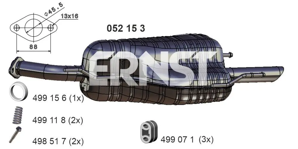 Zadní tlumič výfuku ERNST 052153