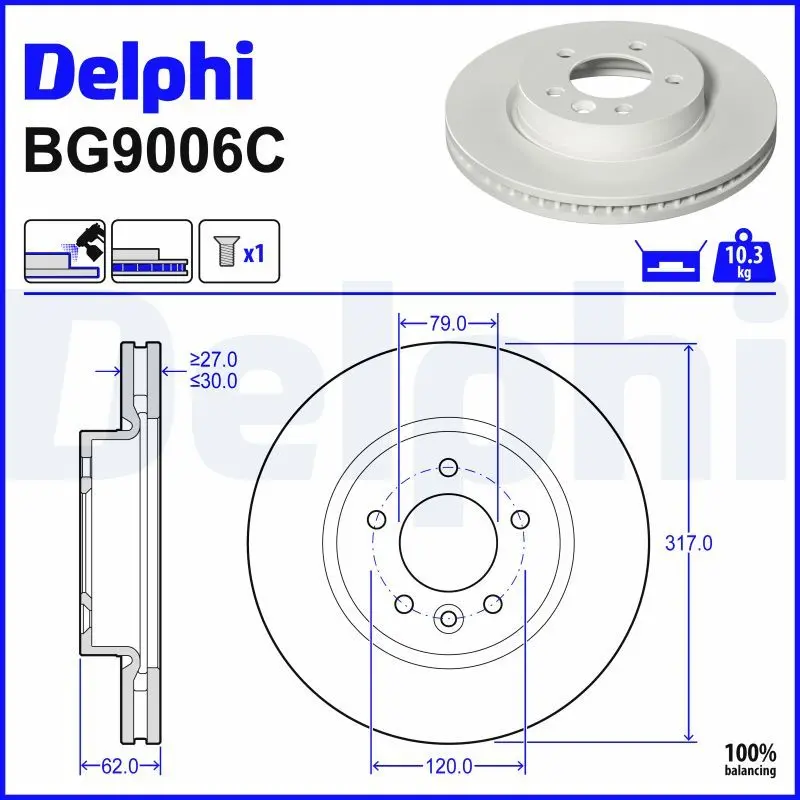Brzdový kotouč DELPHI BG9006C