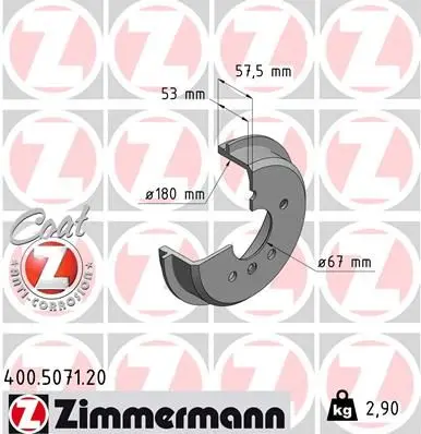 Brzdový buben ZIMMERMANN 400.5071.20