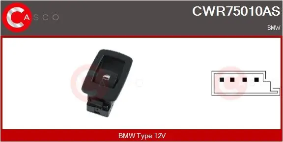 Spínač, zvedací zařízení oken CASCO CWR75010AS