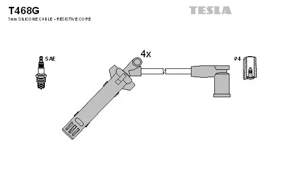 Sada kabelů pro zapalování TESLA T468G