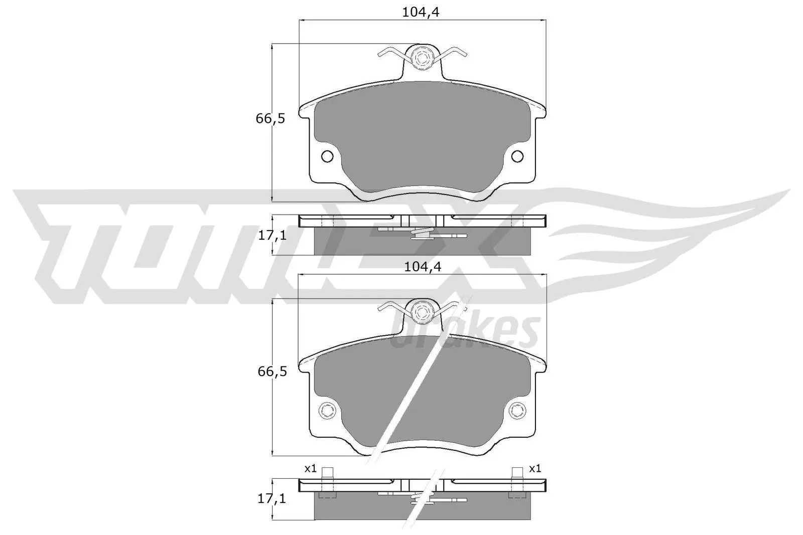 Sada brzdových destiček, kotoučová brzda TOMEX Brakes 10-73