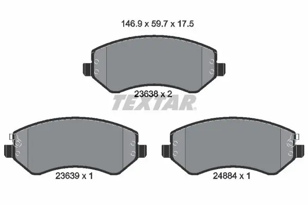 Sada brzdových destiček, kotoučová brzda TEXTAR 2363801