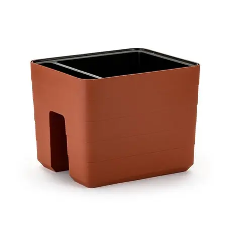 Truhlík samozavlažovací Berberis na zábradlí - terakota 30 cm