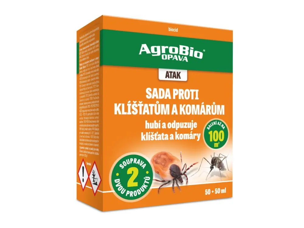 AgroBio ATAK Sada proti klíšťatům a komárům 50 + 50 ml
