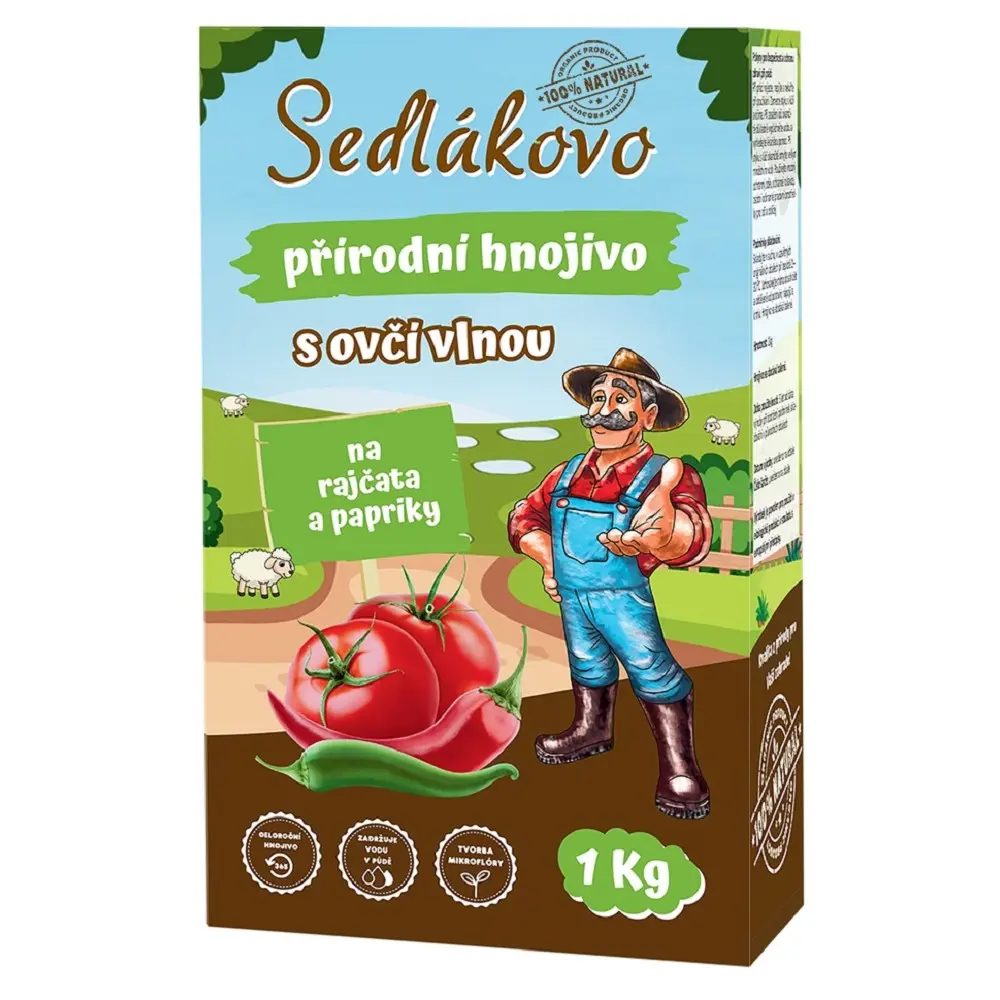 Sedlákovo hnojivo s ovčí vlnou na rajčata a papriky 1 kg