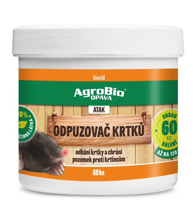 AgroBio ATAK Odpuzovač krtků 60 ks