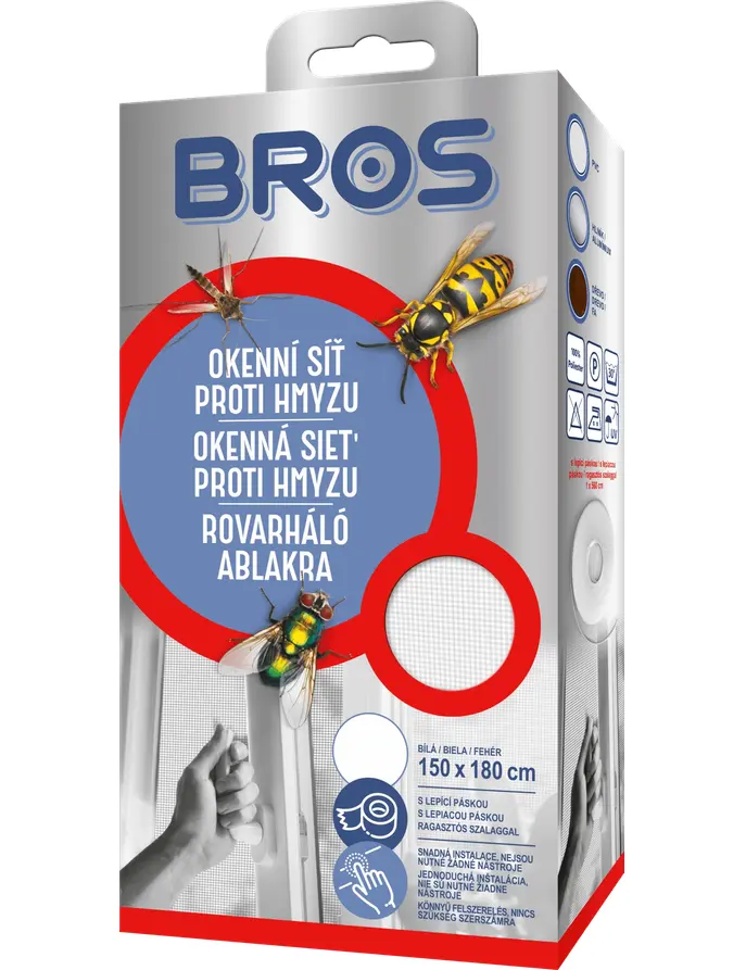 Bros okenní síť bílá 150 x 180 cm