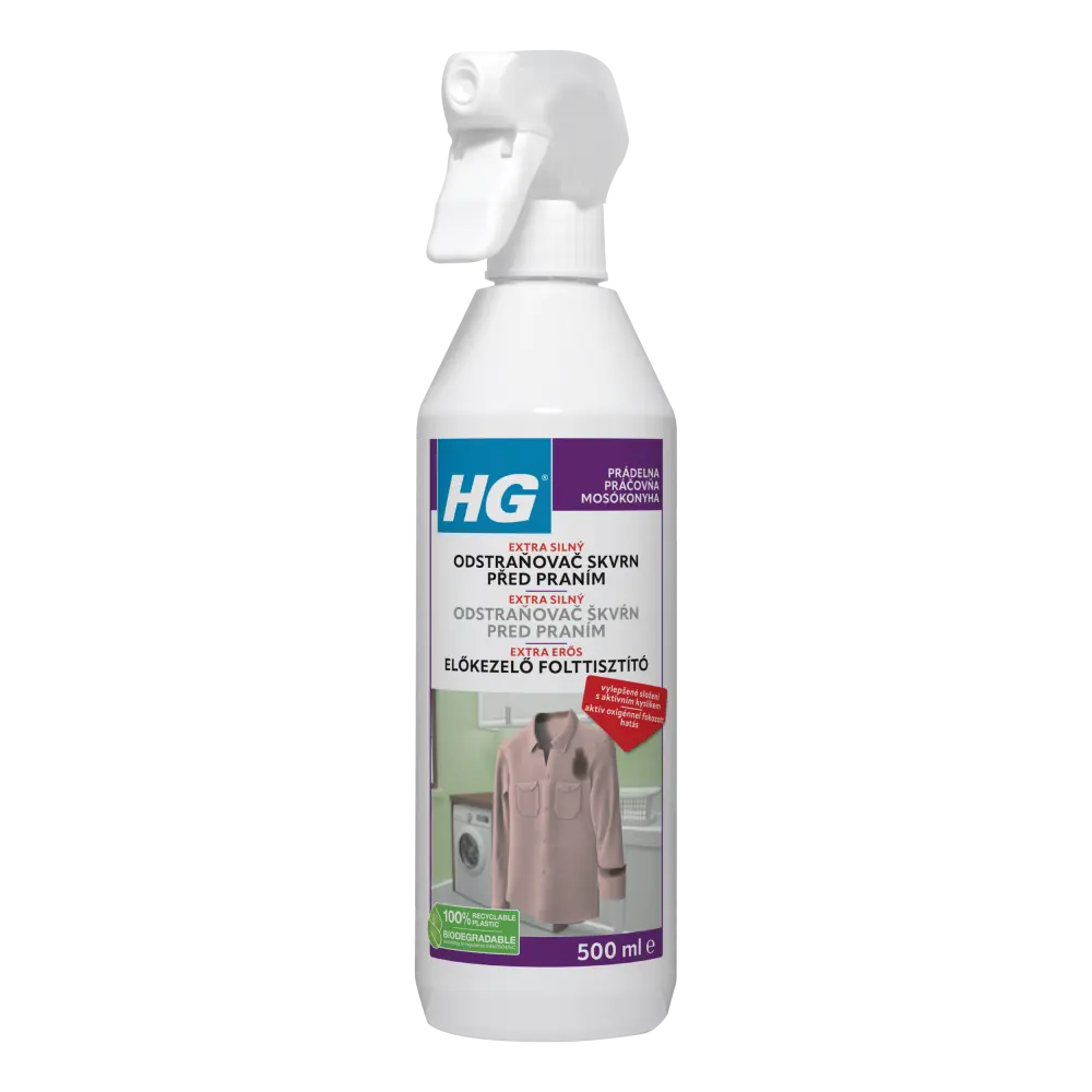 HG Extra silný odstraňovač skvrn před praním 500 ml