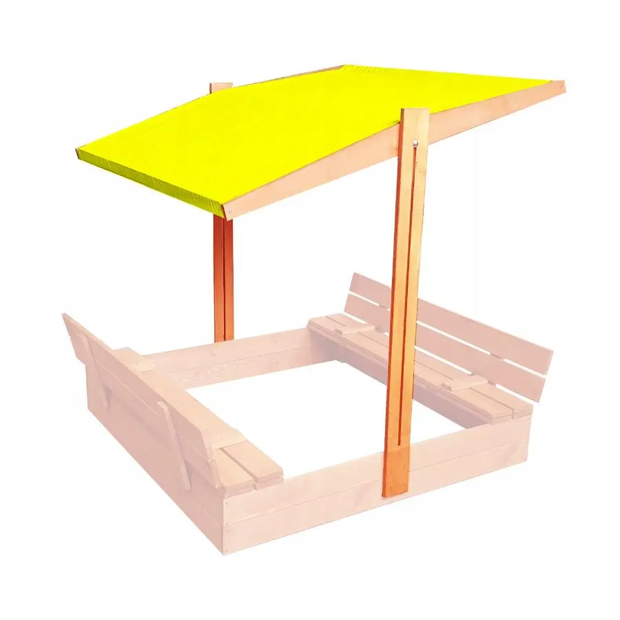 Žlutá nastavitelná stříška na pískoviště proti slunečnímu záření - 120x120 cm