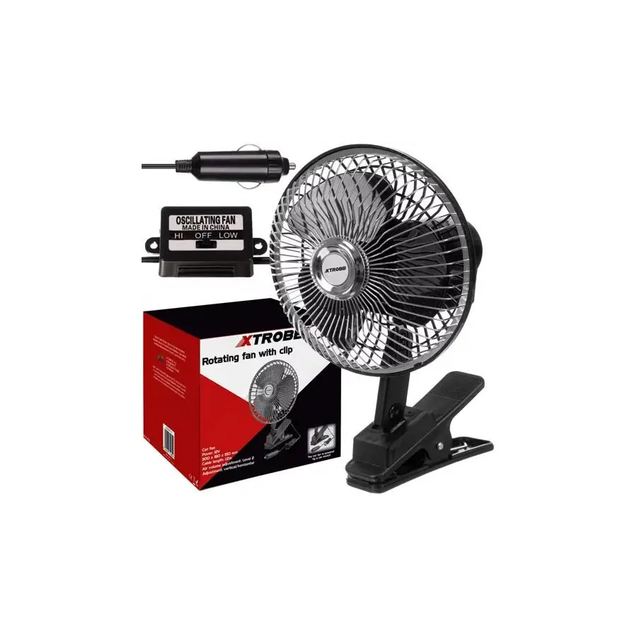 Rotační ventilátor do auta s klipem - 12 V - Xtrobb 23194