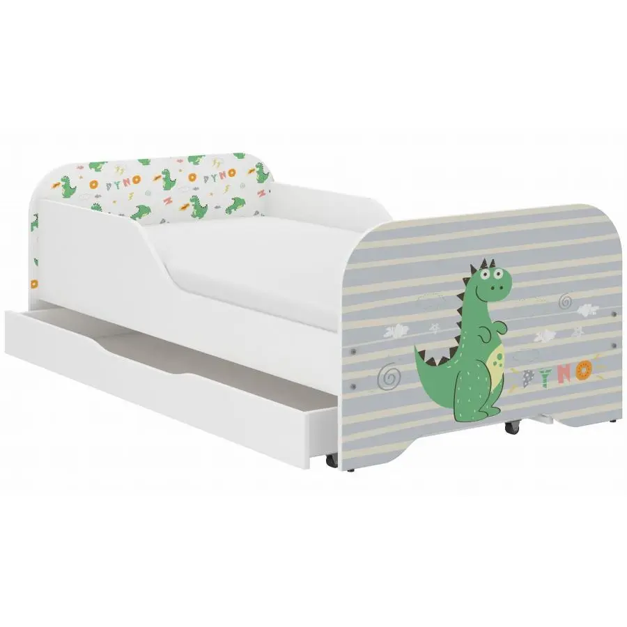 Dětská postel MIKI se šuplíkem - 160x80 DINOSAURUS