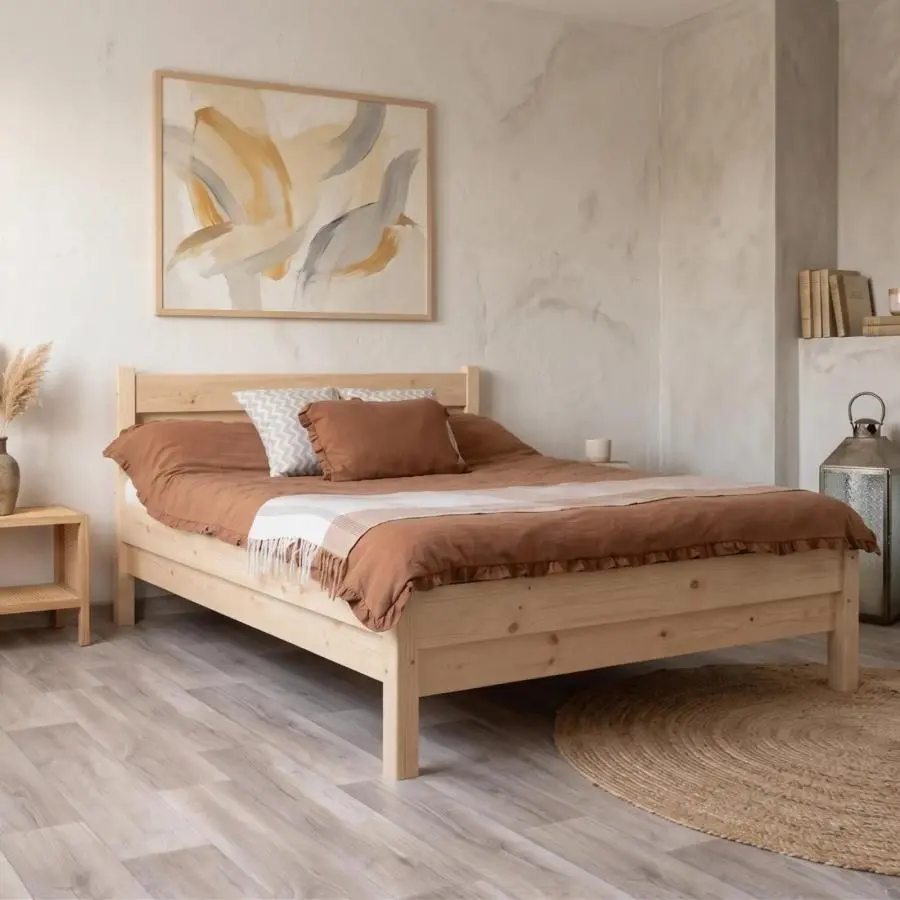 Nelakovaná manželská postel SALVA RUSTIC - 140x200