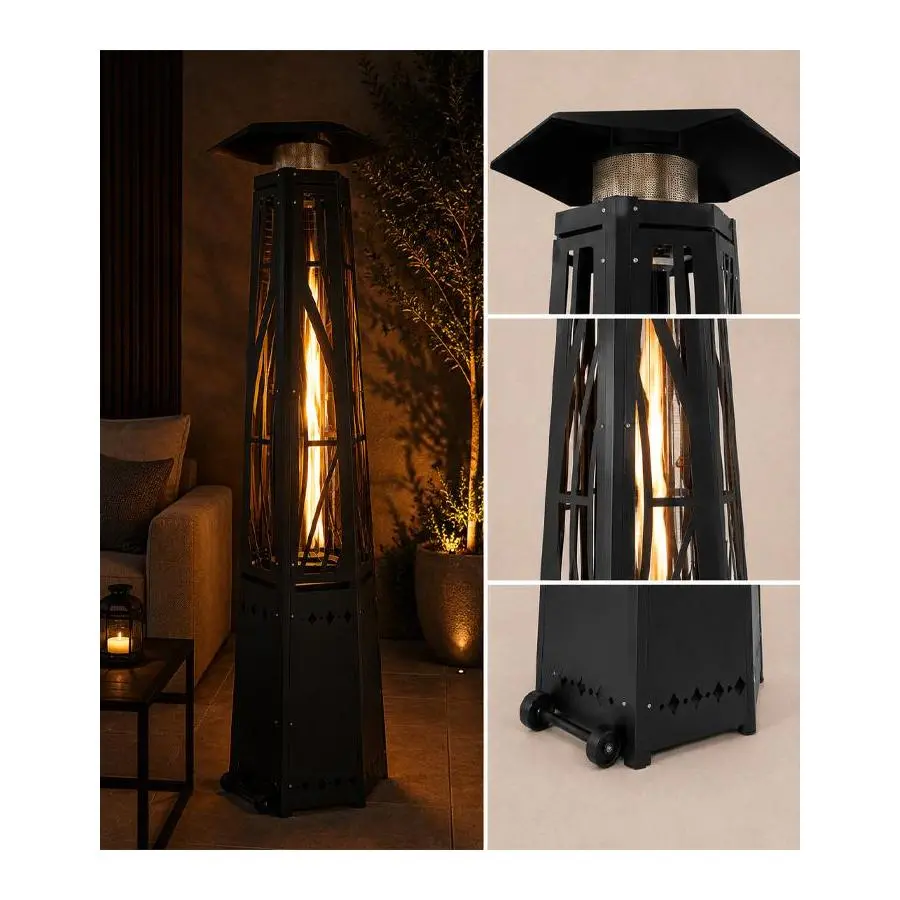 Zahradní plynový ohřívač s efektem plamene 13 000 W