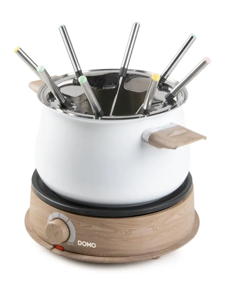 Fondue - bílý - dřevěný vzhled - DOMO DO736F