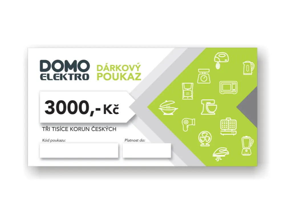 Dárkový poukaz DOMO - ELEKTRO v hodnotě 3000 Kč - DOMO DP3000KC