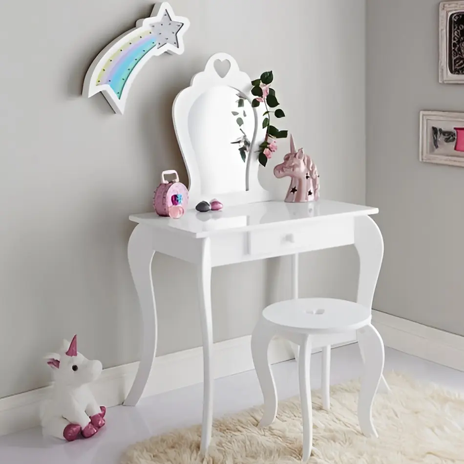 Chomik Dětský toaletní stolek BAMBI | s taburetkou