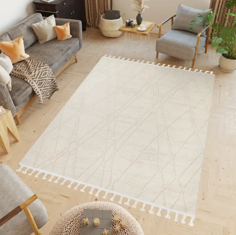 Béžový koberec ve skandinávském designu RIO LOOP Šířka: