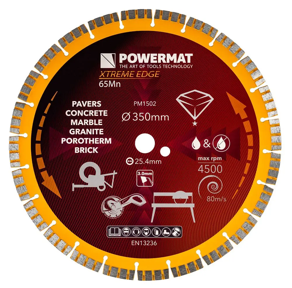 Diamantový kotouč 350 mm na beton, žulu a dlažbu - otvor 25,4 mm