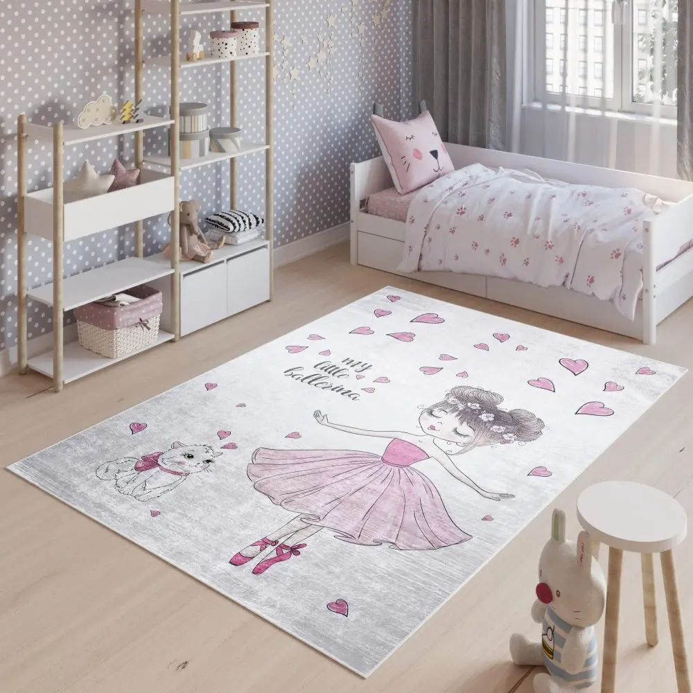 Dětský koberec s motivem baletky a koťátka Šířka: 80 cm | Délka: 150 cm