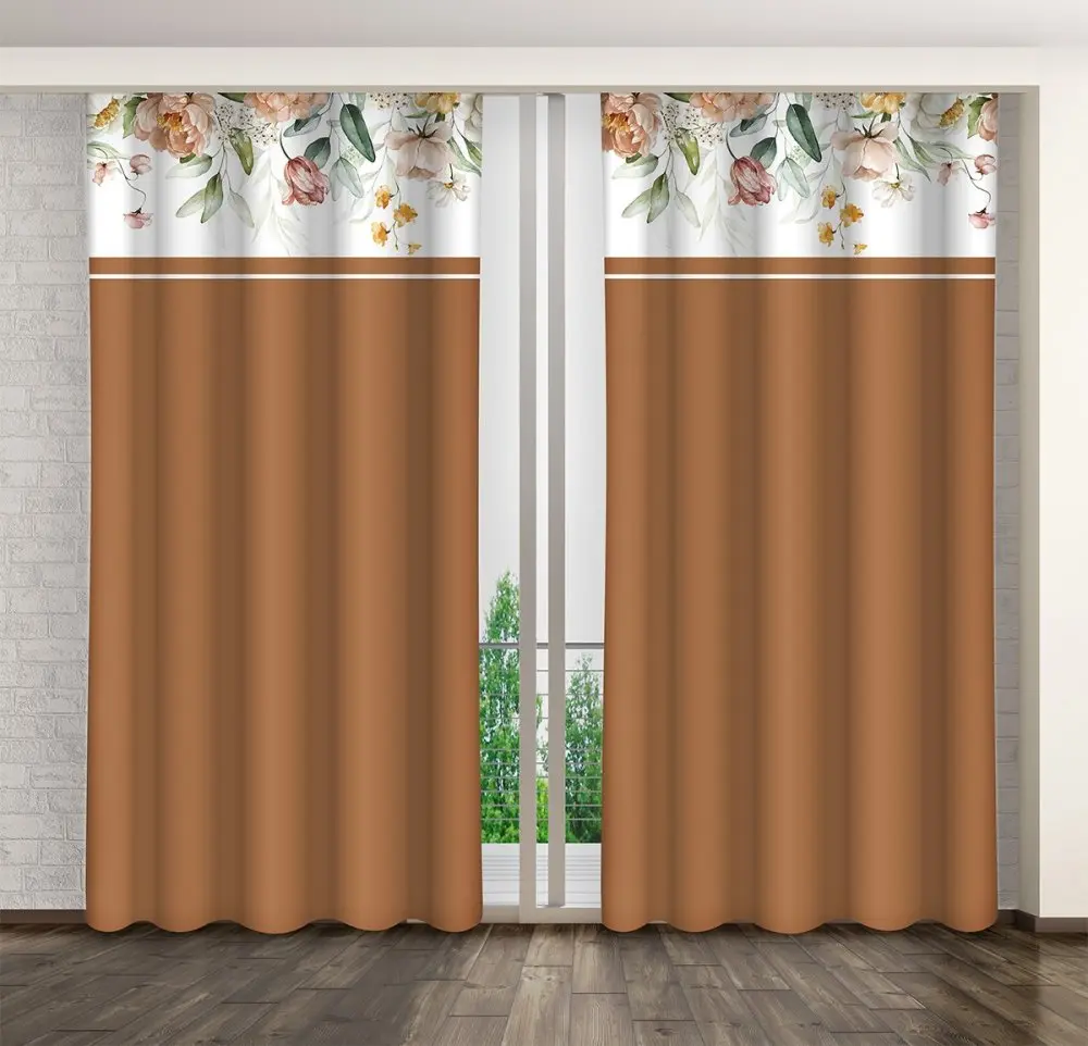Elegantní závěs s potiskem barevných květin Šířka: 140 cm | Délka: 250 cm