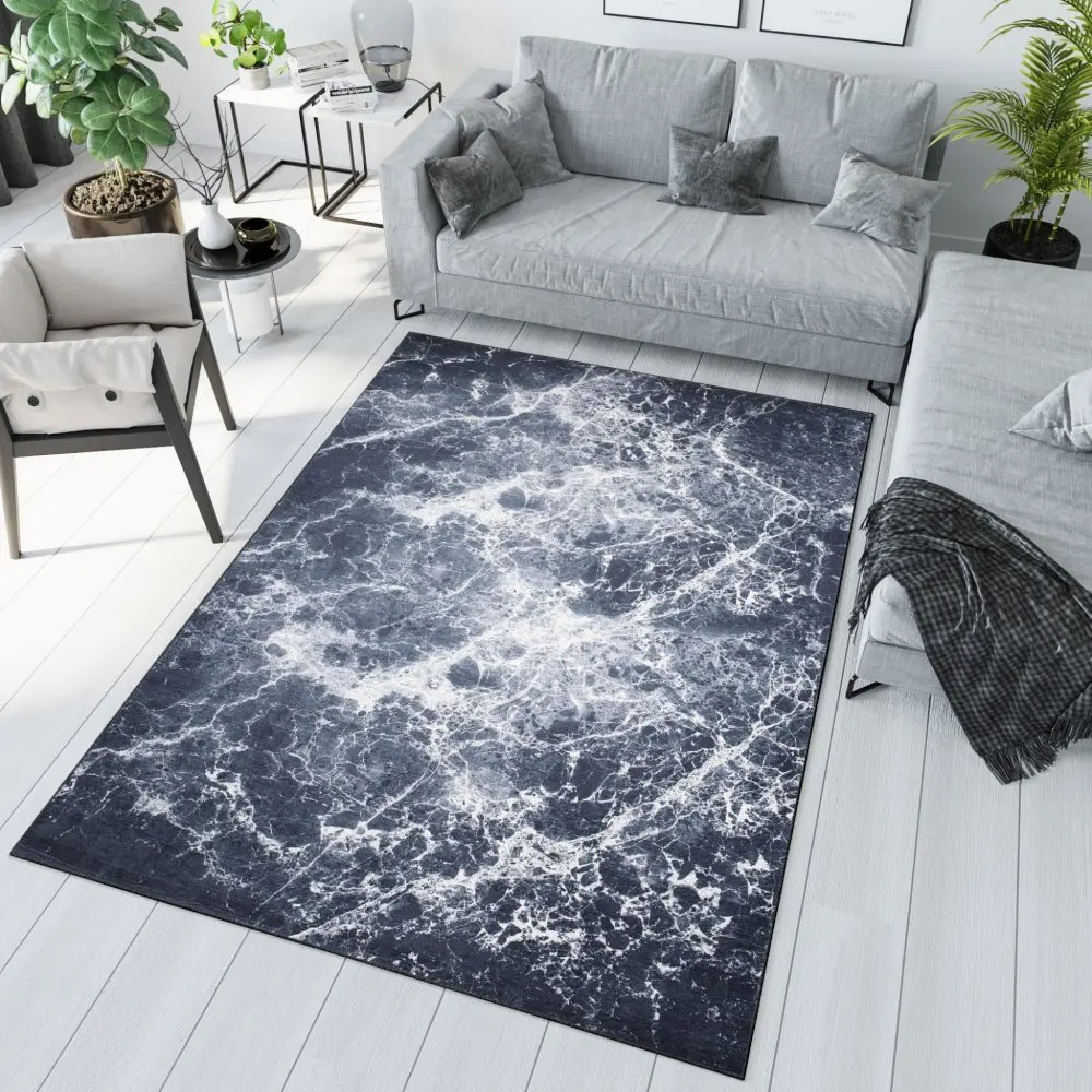 Tmavý módní koberec s abstraktním vzorem Šířka: 80 cm | Délka: 150 cm