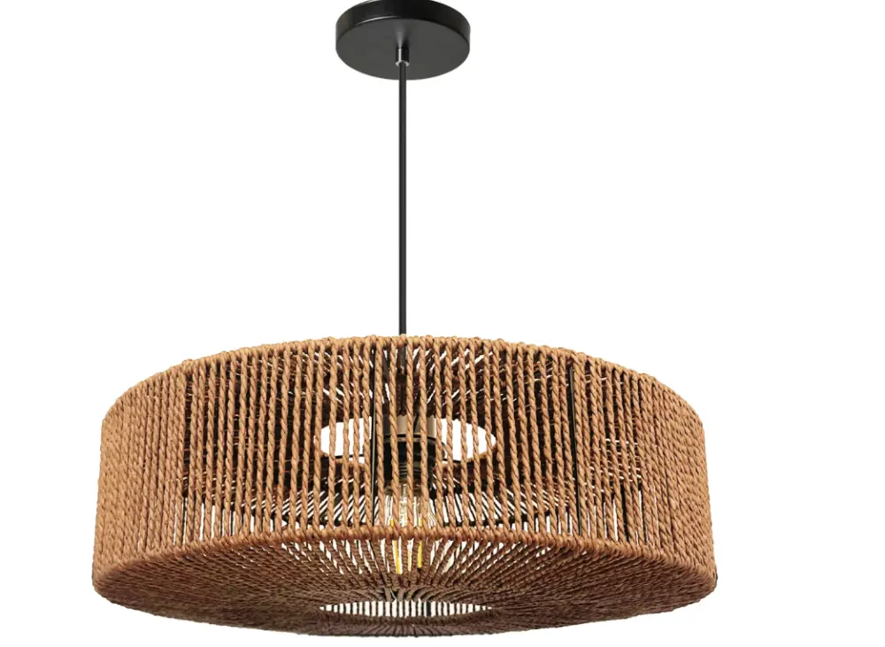 Závěsné svítidlo z juty a kovu 60W