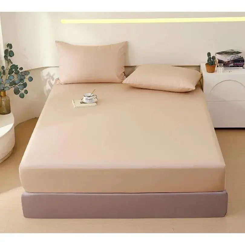 Bavlněné prostěradlo s gumou - béžové Šírka: 200 cm | Dĺžka: 220 cm