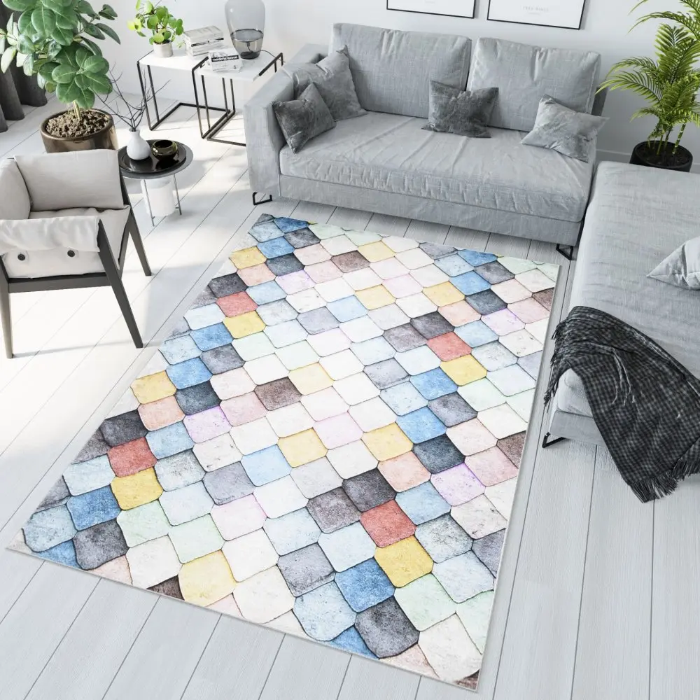 Barevný módní koberec s geometrickým vzorem Šířka: 80 cm | Délka: 150 cm