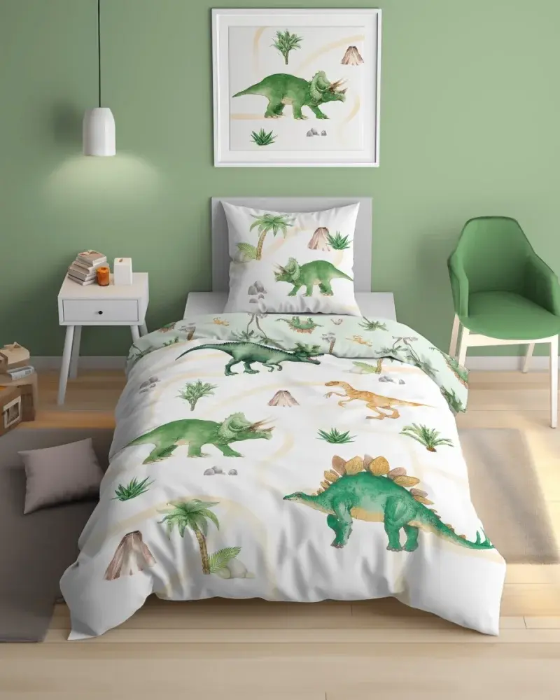 Dětské oboustranné bavlněné ložní prádlo s motivem dinosaurů 2