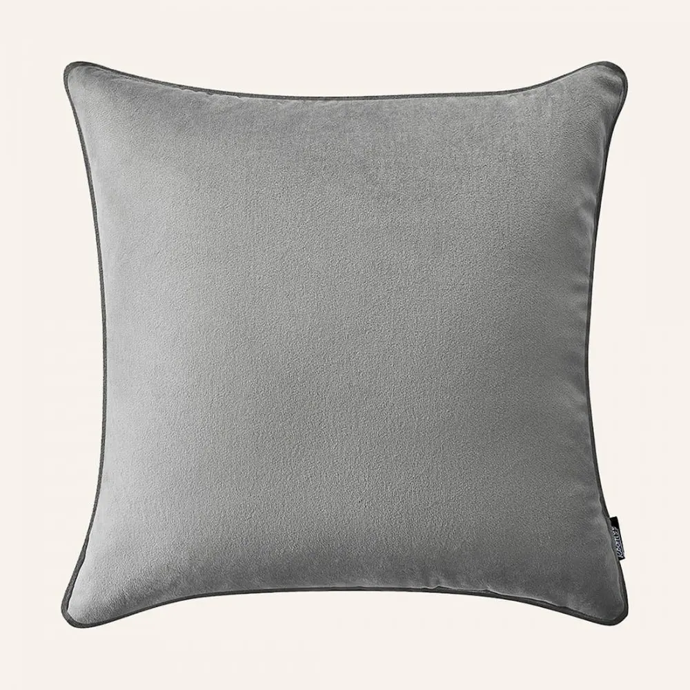 Sametový povlak šedé barvy 40 × 40 cm