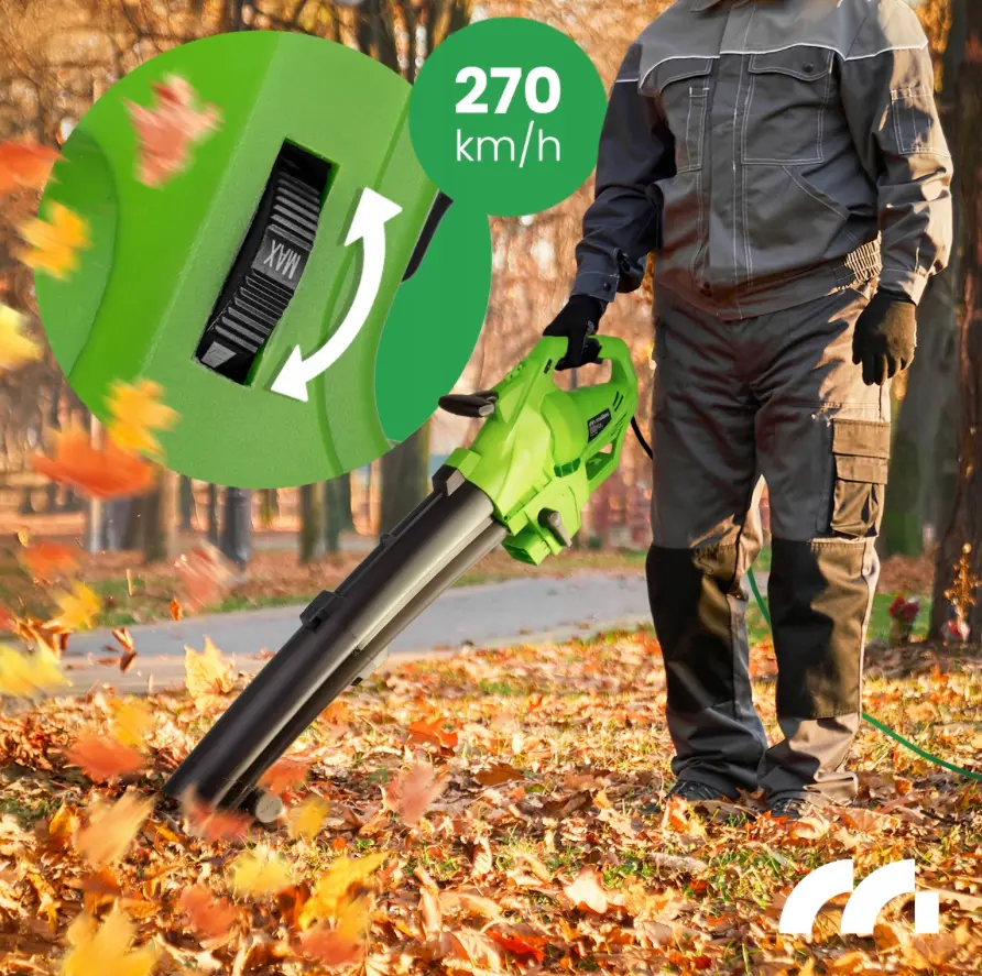Elektrický zahradní vysavač a fukar na listí MALTEC MASTERBLOW3500W 3 v 1 s drtičem