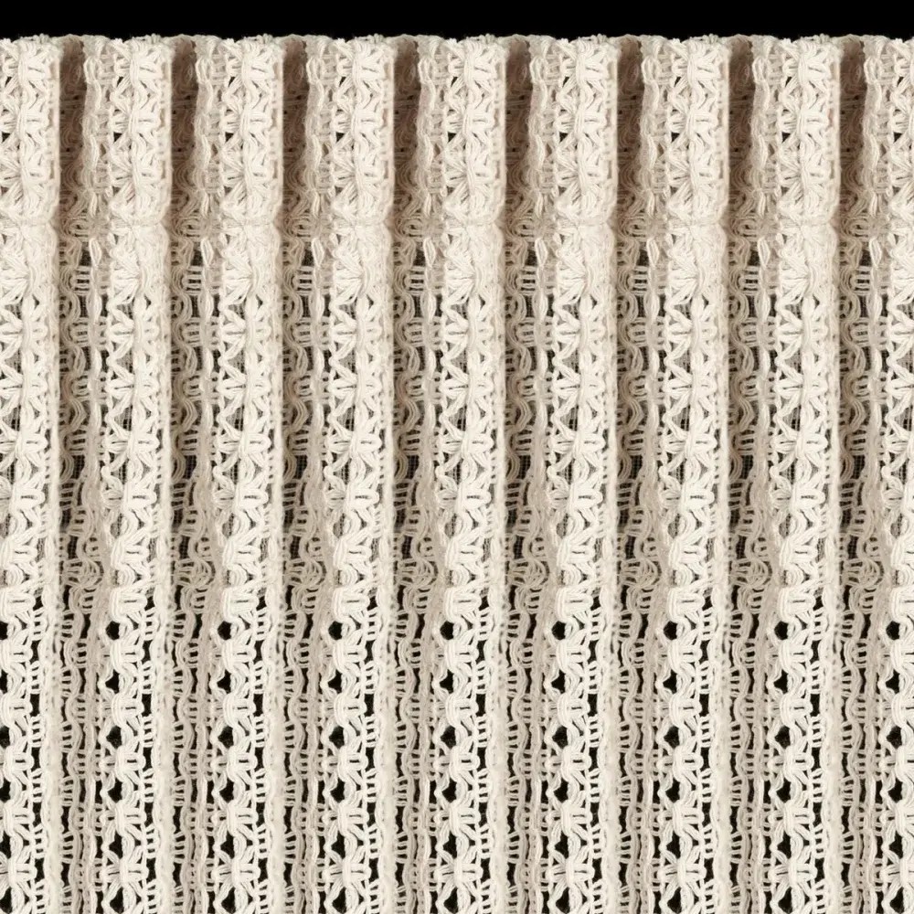 Elegantní béžový dekorativní závěs s ažurovým vzorem Šířka: 140 cm | Délka: 270 cm