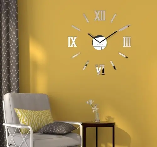 Nalepovací zrcadlové hodiny na zeď