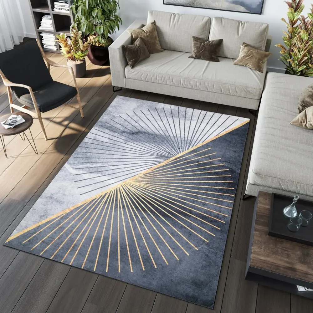 Šedý moderní koberec s jednoduchým vzorem Šířka: 80 cm | Délka: 150 cm