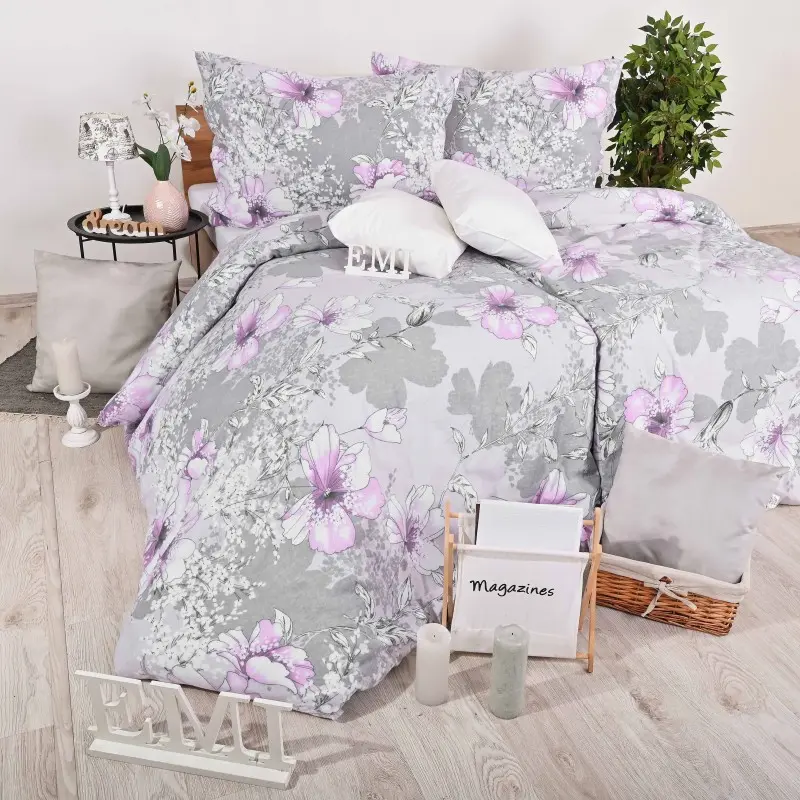 Flanelové povlečení Violet EMI, Standardní set jednolůžko obsahuje 1x 140x200 + 1x 70x90